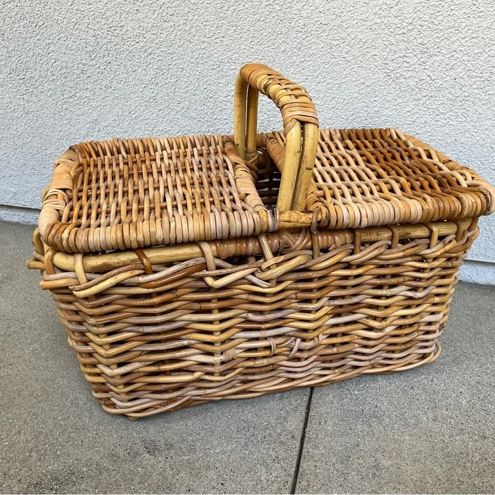 Wicker Picnic Basket with Handles